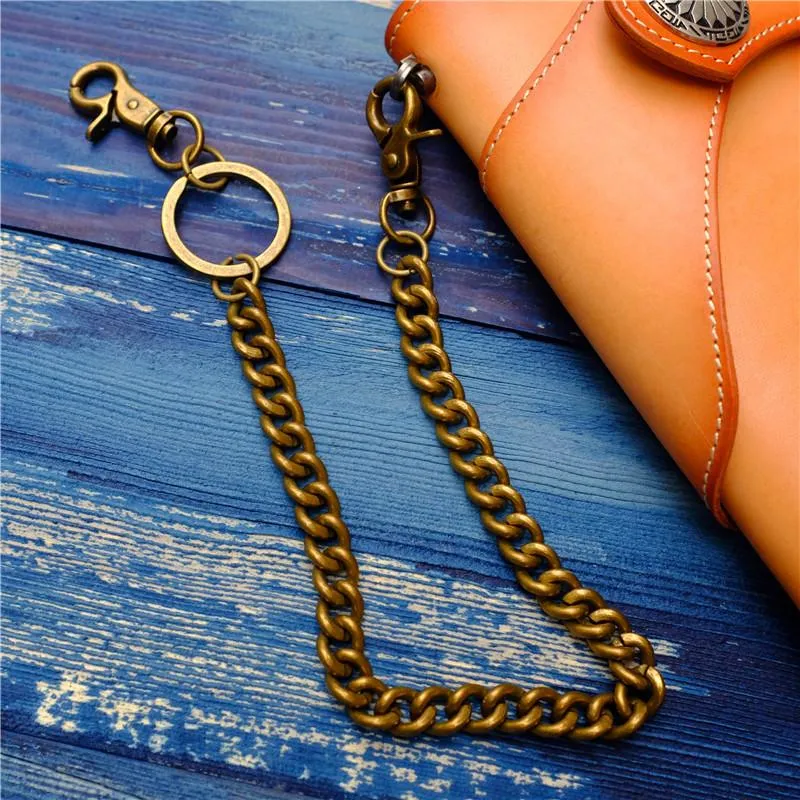 Cool Men's Brass Pants Chain Punk Fashion Gold Wallet Chains For Men