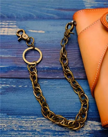Cool Men's Brass Pants Chains Punk Fashion Gold Wallet Chains For Men