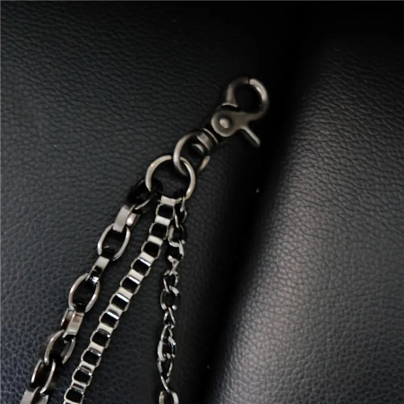 Cool Men's Cross Three Layer Wallet Chain Pants Chain Punk Biker Wallet Chain For Men
