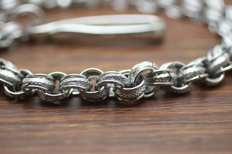 Cool Men's Handmade 3D Stainless Steel Pants Chain Biker Wallet Chain For Men