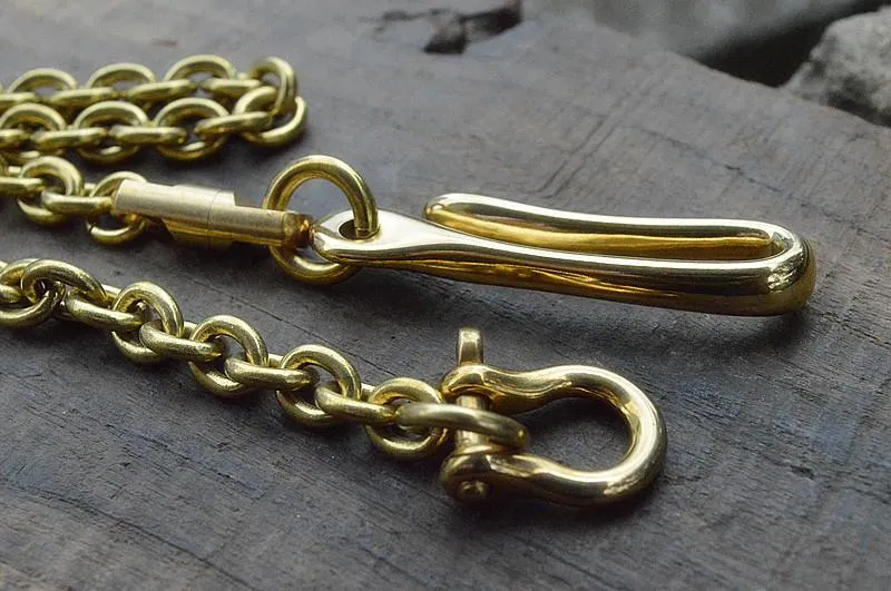 Cool Men's Handmade Brass Key Ring Wallet Key Chain Pants Chains Biker Wallet Chain For Men