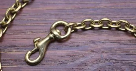 Cool Men's Handmade Brass Long Pants Chain Biker Wallet Chain For Men