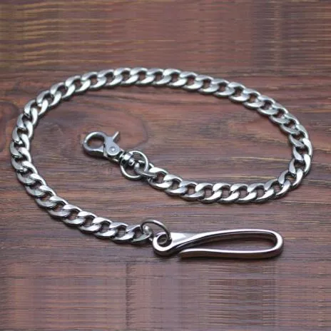 Cool Men's Handmade Silver Stainless Steel Pants Chain Biker Wallet Chain For Men