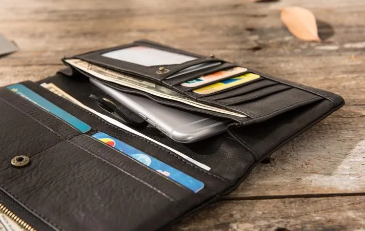 Cool Mens long Wallet Leather Bifold Wallet Long Wallets for Men