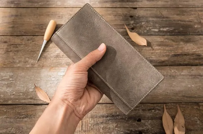 Cool Mens long Wallet Leather Vintage Wallet Long Wallets for Men
