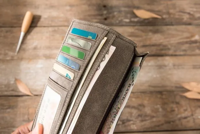 Cool Mens long Wallet Leather Vintage Wallet Long Wallets for Men