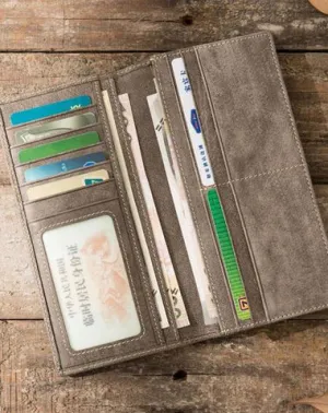 Cool Mens long Wallet Leather Vintage Wallet Long Wallets for Men