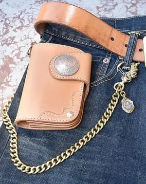 Cool Men's Pure Gold Brass Skull 18 Key Chain Pants Chains Biker Wallet Chain For Men