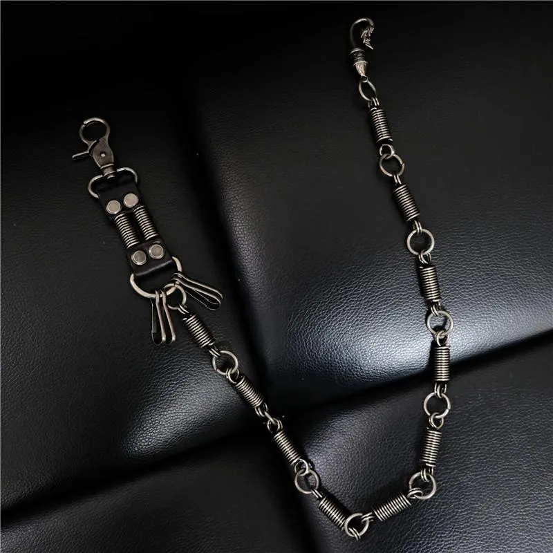 Cool Men's Silver Long Pants Chain Punk Long Biker Wallet Chain For Men