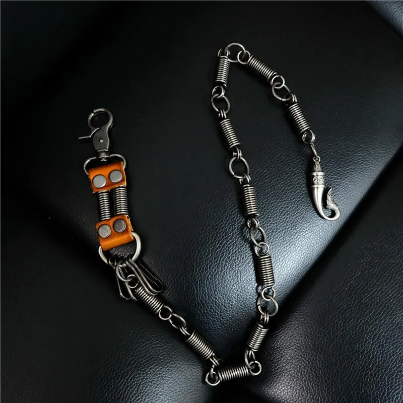Cool Men's Silver Long Pants Chain Punk Long Biker Wallet Chain For Men