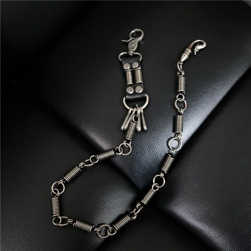 Cool Men's Silver Long Pants Chain Punk Long Biker Wallet Chain For Men