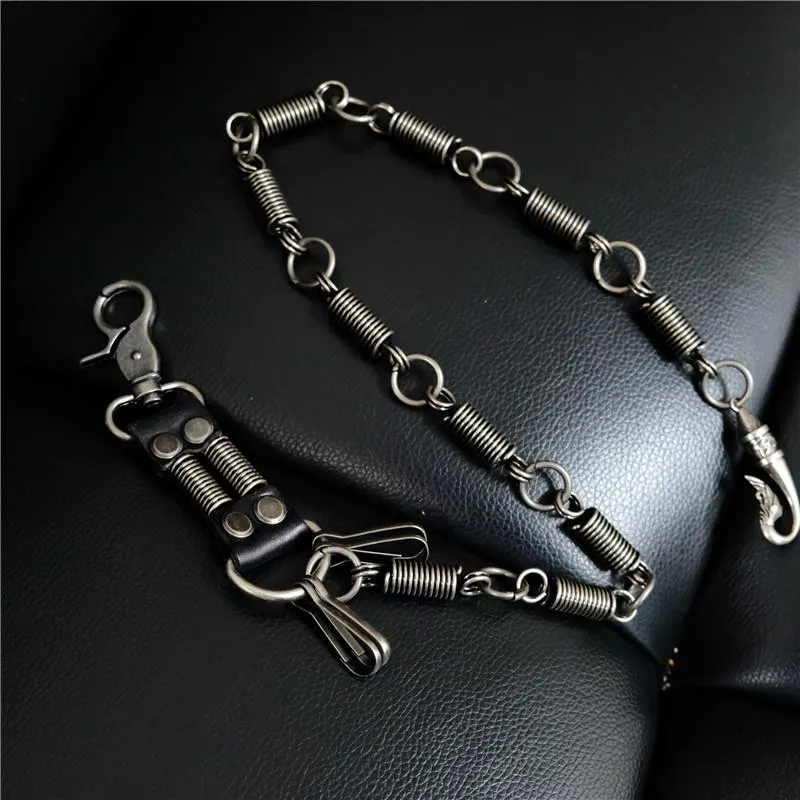 Cool Men's Silver Long Pants Chain Punk Long Biker Wallet Chain For Men
