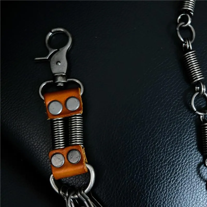 Cool Men's Silver Long Pants Chain Punk Long Biker Wallet Chain For Men