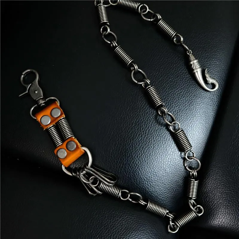 Cool Men's Silver Long Pants Chain Punk Long Biker Wallet Chain For Men