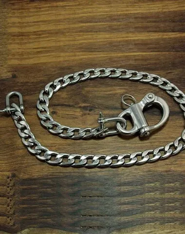 Cool Men's Silver Stainless Steel Long Key Chain Pants Chain Biker Wallet Chain For Men