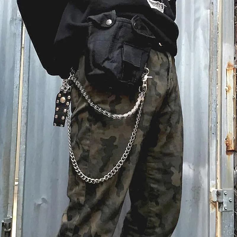 Cool Men's Women's Black Bike Chain Long Biker Wallet Chain Pants Chain For Men