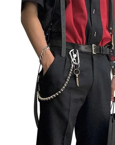 Cool Men's Women's Silver Bike Chain Long Biker Wallet Chain Pants Chain For Men
