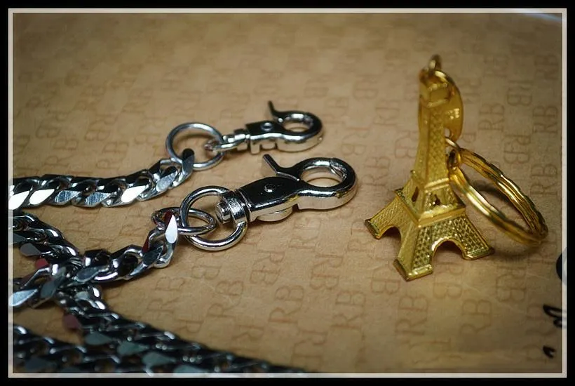 Cool Silver Stainless Steel Mens Pants Chain Biker Wallet Chain Key Chain For Men