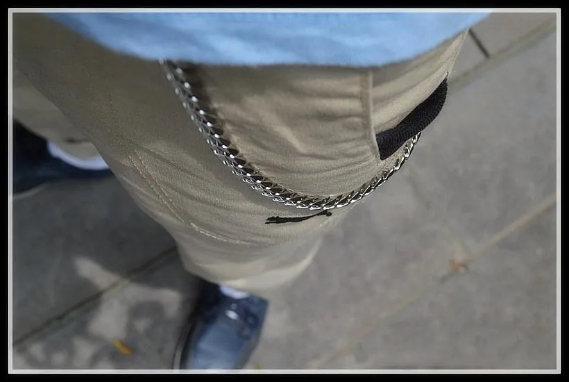 Cool Silver Stainless Steel Mens Pants Chain Biker Wallet Chain Key Chain For Men