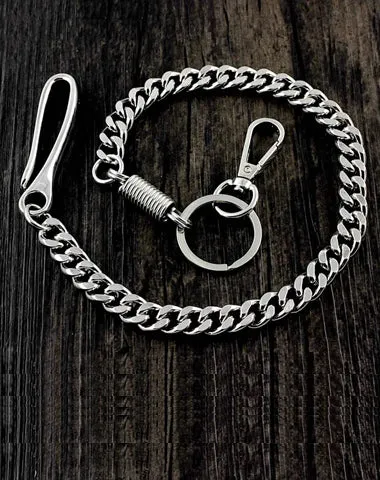 Cool Silver Stainless Steel Mens Wallet Chain Pants Chain Biker Wallet Chain For Men