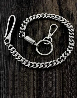 Cool Silver Stainless Steel Mens Wallet Chain Pants Chain Biker Wallet Chain For Men