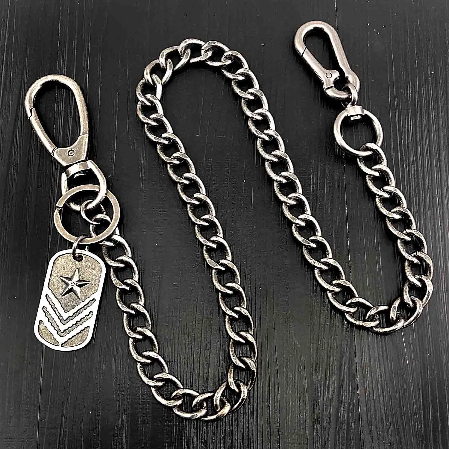Cool Silver Tag Long Mens Pants Chain Military Tag Wallet Chain jeans chain jean chains For Men