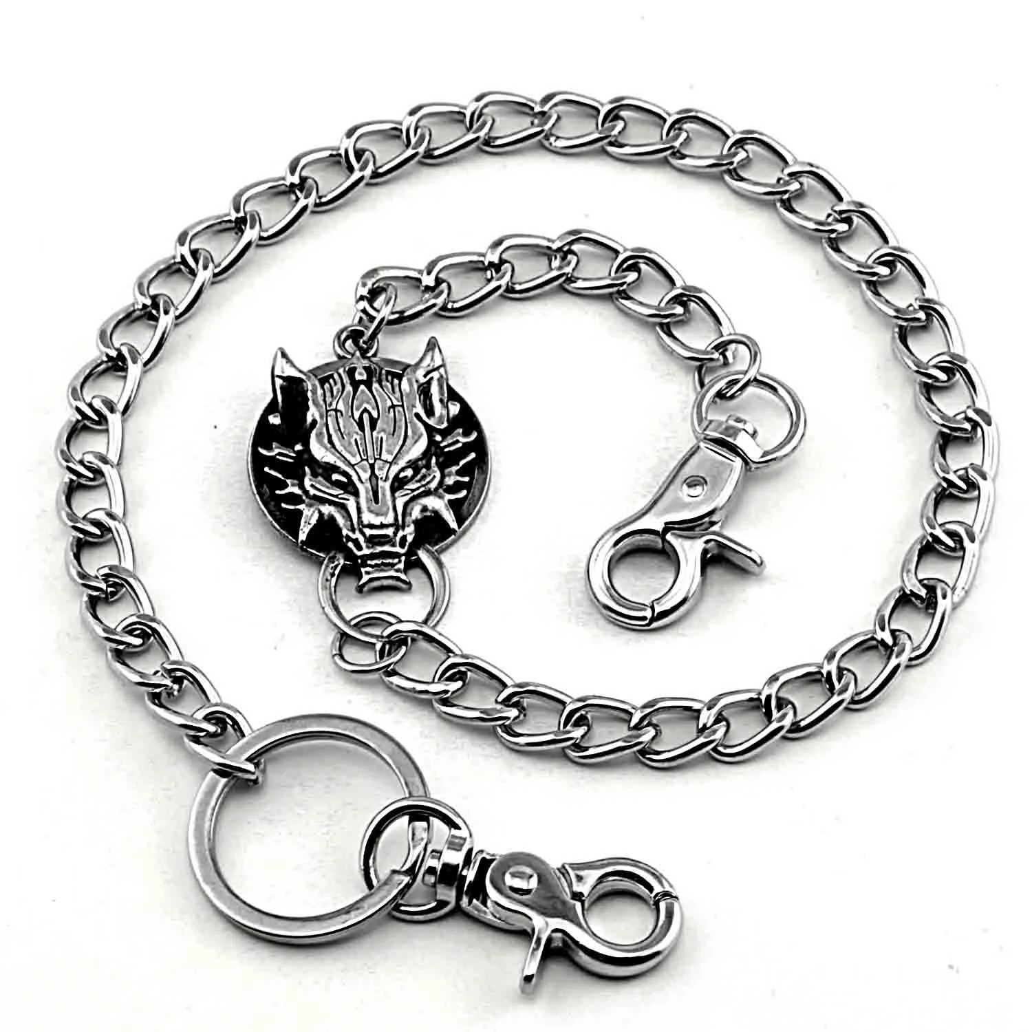 Cool Wolf Mens Punk Pants Chain Wallet Chain Long Biker Wallet Chain For Men