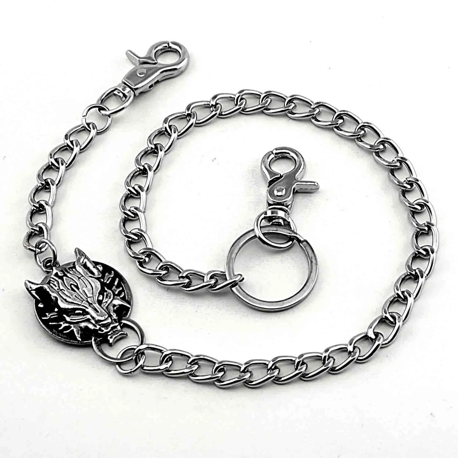 Cool Wolf Mens Punk Pants Chain Wallet Chain Long Biker Wallet Chain For Men