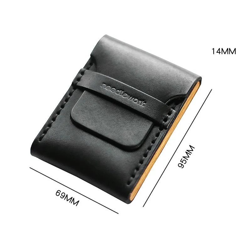 Cool Wooden Leather Mens Wallet Small Card Holder Coin Wallet for Men