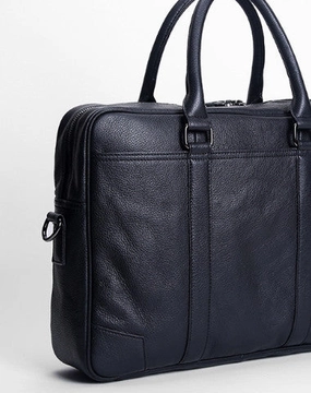 Cool Black leather mens Briefcase laptop Briefcase Work Shoulder Bag for Men