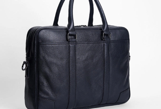 Cool Black leather mens Briefcase laptop Briefcase Work Shoulder Bag for Men