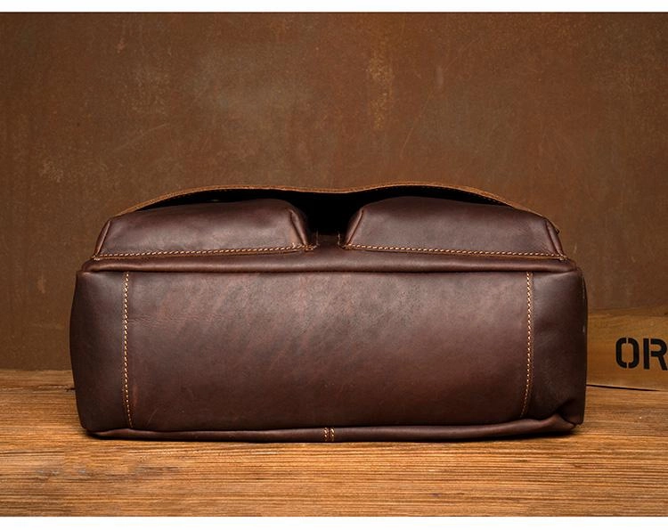 Cool Brown Leather 13 inches Mens Courier Bag Messenger Bags Postman Bag for Men