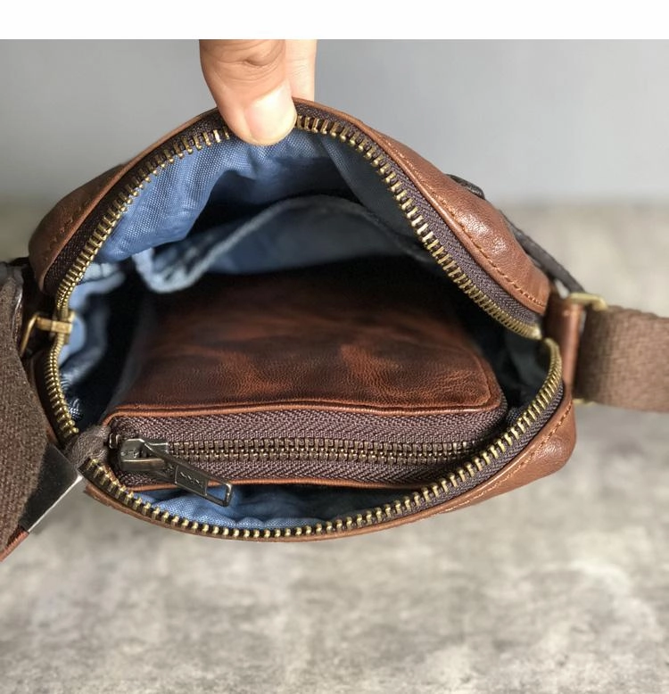 Cool BROWN LEATHER MEN'S Vertical Small Side Bags MESSENGER BAG BLACK Black Courier Bags FOR MEN