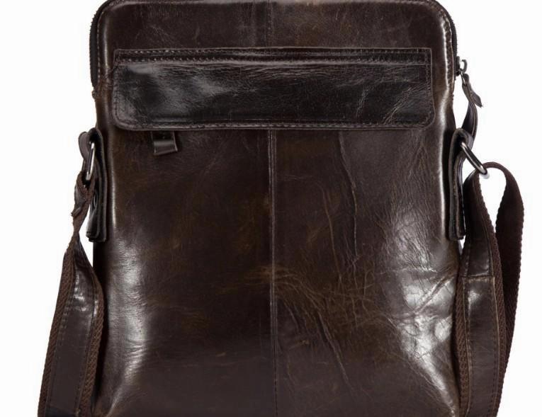 Cool Brown Leather Mens Tablet Messenger Bag Small Side Bag Mini Messenger Bag For Men