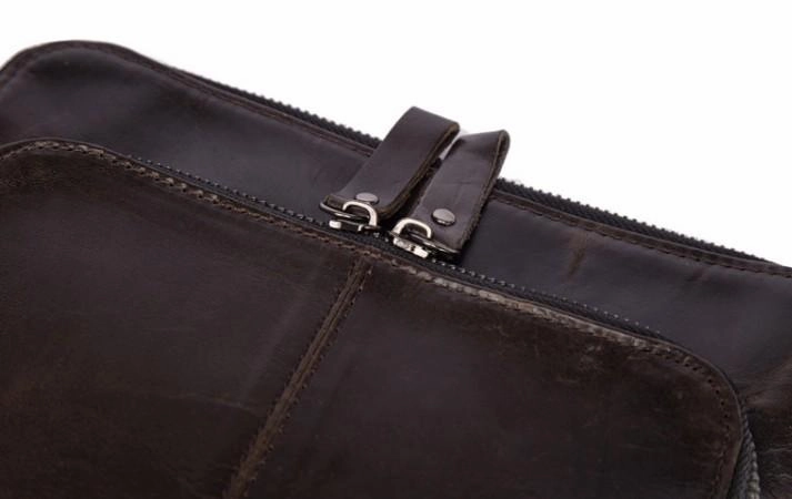 Cool Brown Leather Mens Tablet Messenger Bag Small Side Bag Mini Messenger Bag For Men