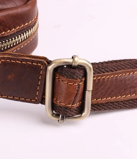 Cool Brown Leather Mini Messenger Bags Small Tablet Messenger Bag Side Bag For Men