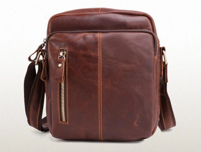 Cool Brown Leather Mini Messenger Bags Small Tablet Messenger Bag Side Bag For Men