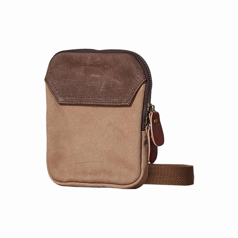 Cool Canvas Mens Mini Side Bag Small Vertical Messenger Bags Courier Bag for Men
