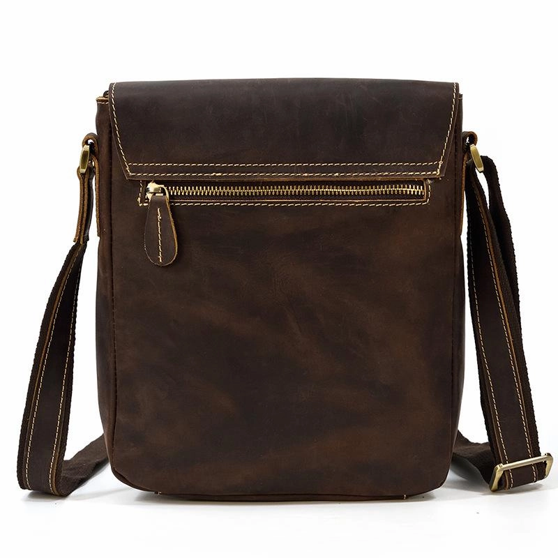 Cool Coffee LEATHER MENS 10 inches Vertical iPAD BAG COURIER BAG Brown MESSENGER BAG FOR MEN