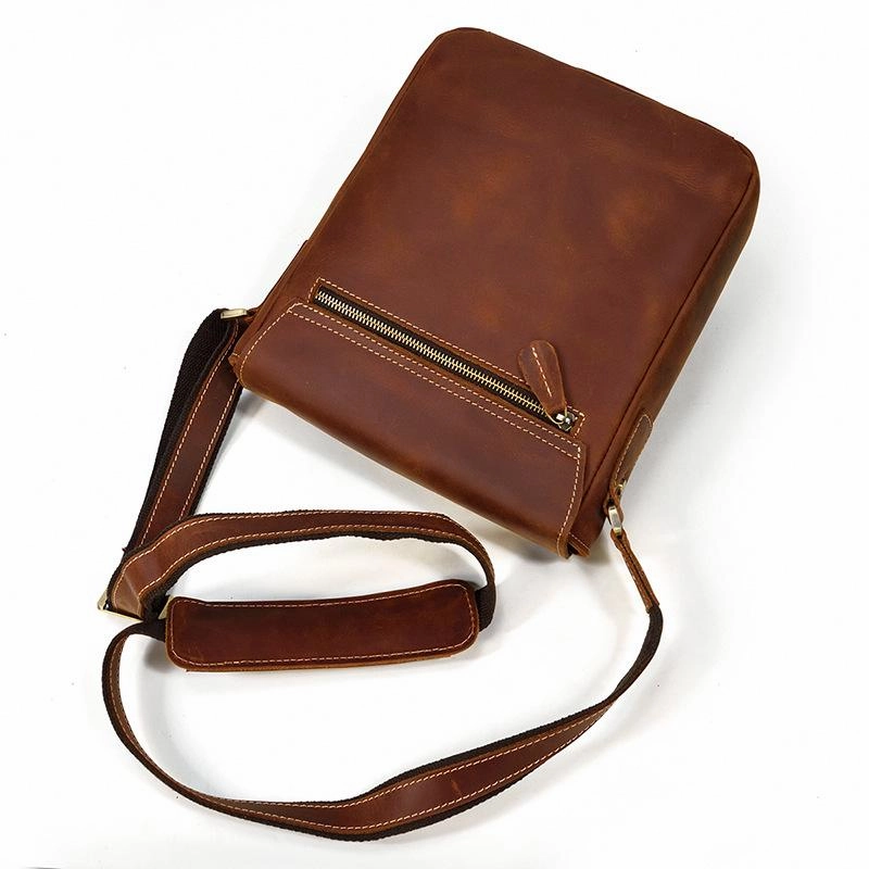 Cool Coffee LEATHER MENS 10 inches Vertical iPAD BAG COURIER BAG Brown MESSENGER BAG FOR MEN