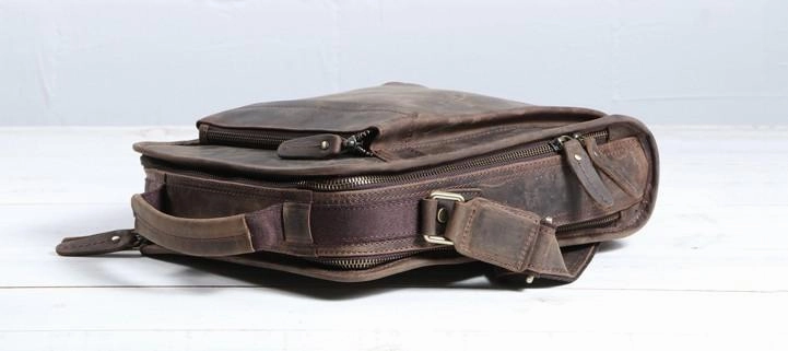 Cool Coffee Vintage Leather Mens Messenger Bags Shoulder Bag for Men