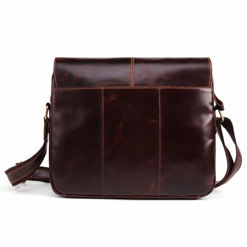Cool Dark Brown Vintage Leather Small Side Bag Messenger Bag Shoulder Bags For Men