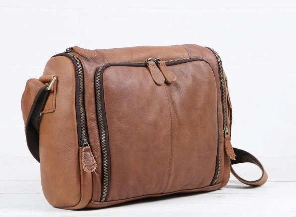Cool Leather Brown Mens Messenger Bags Vintage Shoulder Bag  for Men