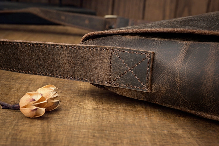 Cool Leather Coffee Mens Side Bag Messenger Bags Vintage Courier Bag for Men