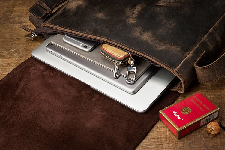 Cool Leather Coffee Mens Side Bag Messenger Bags Vintage Courier Bag for Men
