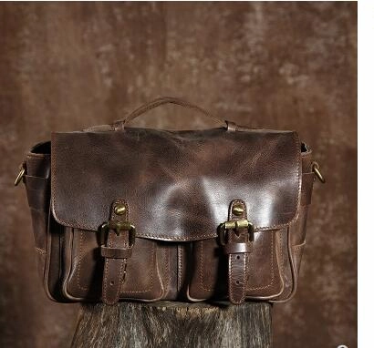 Cool leather men Camera bag messenger bags vintage shoulder bag for men
