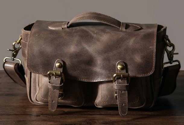 Cool leather men Camera bag messenger bags vintage shoulder bag for men