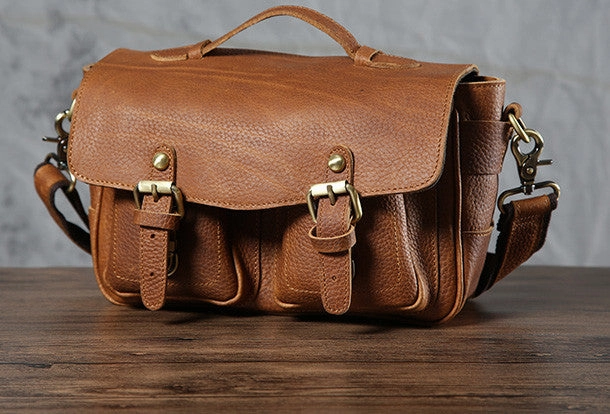 Cool leather men Camera bag messenger bags vintage shoulder bag for men