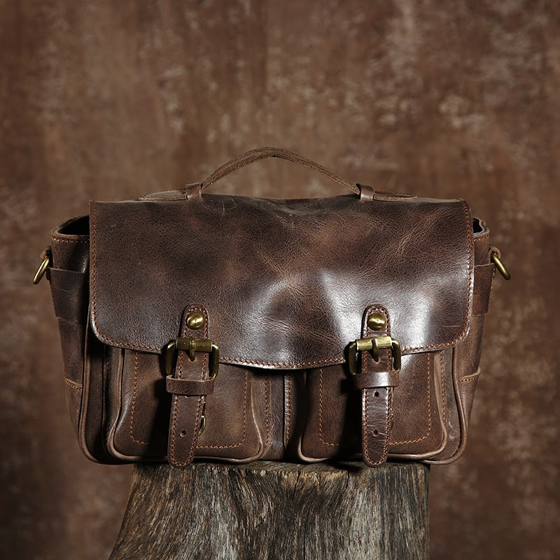 Cool leather men Camera bag messenger bags vintage shoulder bag for men