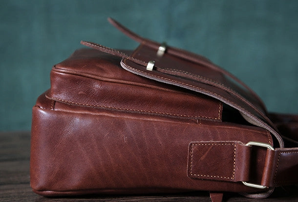 Cool leather men messenger large vintage shoulder laptop bag vintage bag
